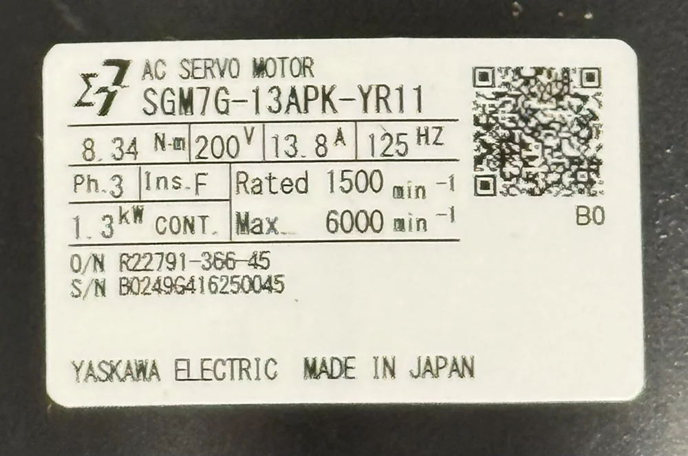 AC Servomotor SGM7G-13APK-YR11